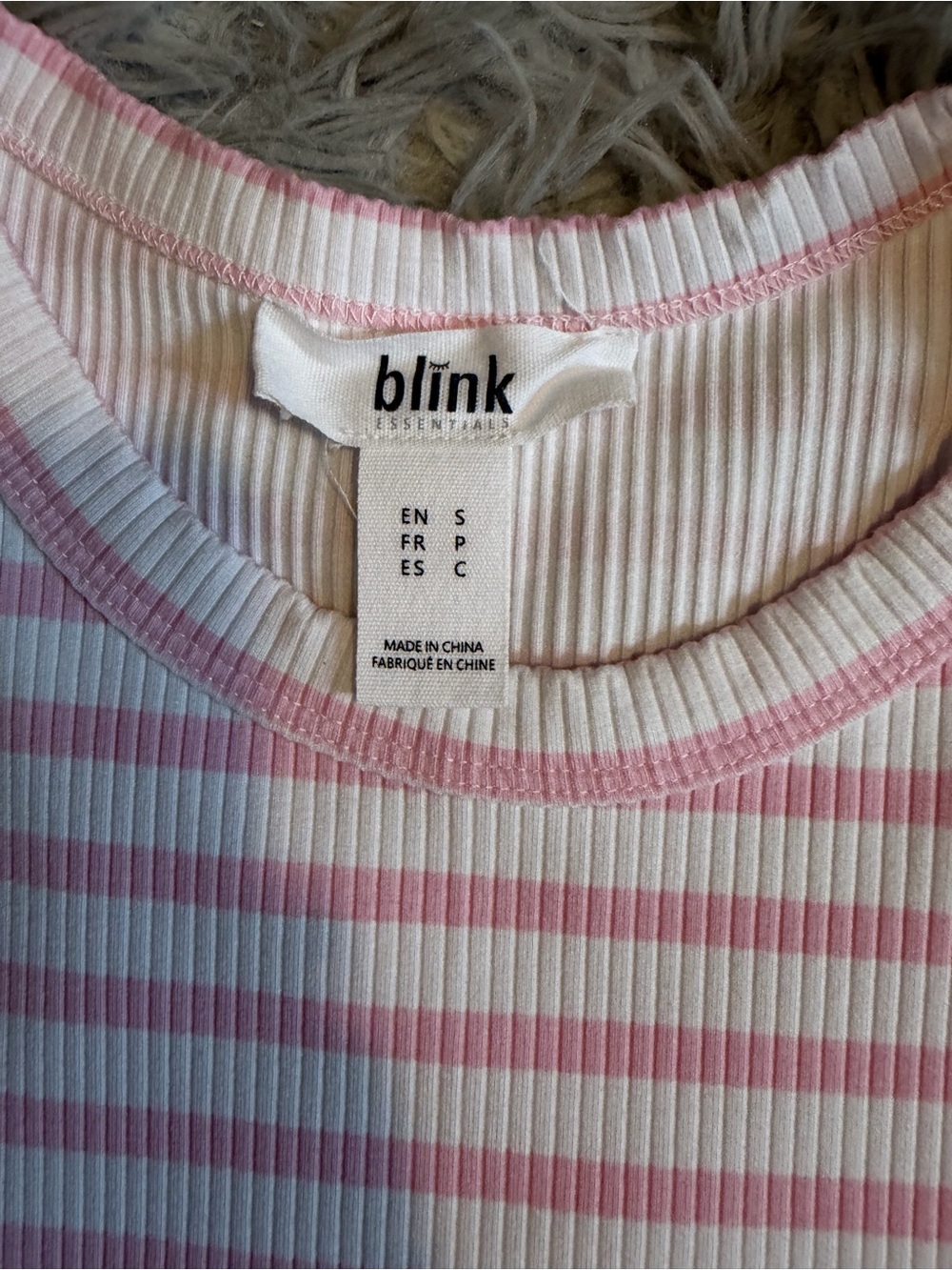 Pink & White Striped Ribbed Tank Top - Picture 2 of 2